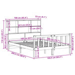vidaXL Lit bibliothèque sans matelas blanc 160x200 cm bois pin massif