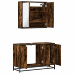 vidaXL Ensemble de meubles de salle de bain 2 Pièces Chêne fumé