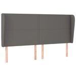 vidaXL Tête de lit avec oreilles Gris 183x23x118/128 cm Similicuir