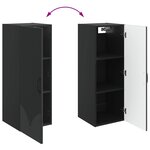vidaXL Armoire Murale 33 x 34 5 x 90 cm Bois d'ingénierie Noir