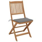 vidaXL Chaises pliables de jardin 2 Pièces avec coussins Bois d'acacia