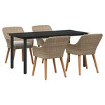 vidaXL Ensemble de salle à manger pour jardin 5 Pièces Beige polyrotin