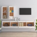 vidaXL Meubles TV 4 Pièces Blanc Bois massif de pin