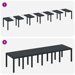 Table de jardin anthracite vidaXL 350x100x73 cm en poly rotin