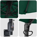 vidaXL Parasol de jardin Vert et Noir 248 x 248 x 148 cm