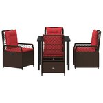 vidaXL Ensemble de salle à manger pour jardin 5 Pièces Marron polyrotin