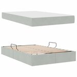 vidaXL Lit avec rangement et matelas Gris clair 120 x 190 cm Velours