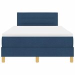 vidaXL Lit à ressorts avec coussin Bleu 120 x 190 cm tissu