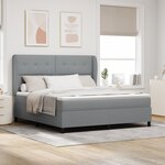 Lit à ressort avec matelas vidaXL en gris clair  180x200 cm  tissu