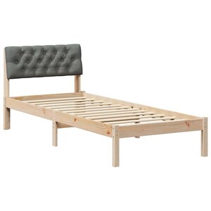 vidaXL Cadre de lit avec tête de lit marron et gris foncé 80 x 200 cm
