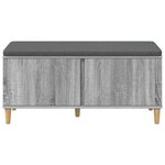 vidaXL Banc d'entrée avec coussin Gris Sonoma 100 x 38 x 46 cm