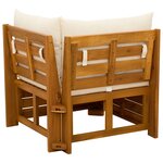 vidaXL Canapé d'angle de jardin Bois d'Acacia Massif Marron