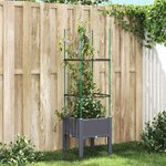 vidaXL Jardinière avec treillis gris 40x40x142 5 cm PP
