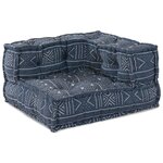 Pouf convertible modulable 2 places en tissu indigo vidaXL