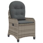 Fauteuil relax vidaXL avec coussin en poly rattan gris
