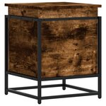 vidaXL Boîte de rangement avec couvercle chêne fumé bois d'ingénierie