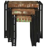 vidaXL Tables gigognes 3 Pièces Bois massif de récupération