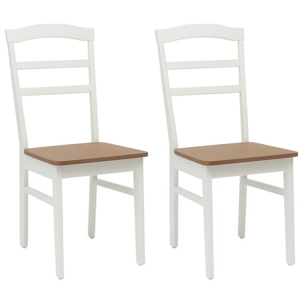 vidaXL Chaise de salle à manger 2 pc Bois de Caoutchouc Massif