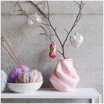 Boule de Noël coeur en verre 10 x 8 cm