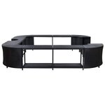 vidaXL Cadre de spa carré Noir 268x268x55 cm Résine tressée