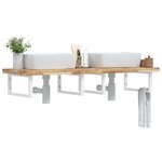 vidaXL Étagère de vasque murale acier et bois massif d'acacia