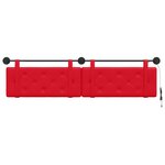 vidaXL Tête de lit suspendue Avec lumière LED Rouge Simili cuir