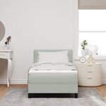 Lit à ressort vidaXL avec matelas en velours gris clair simple