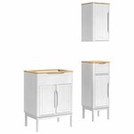 vidaXL Ensemble de mobilier de salle de bain FLORO 3 Pièces Blanc