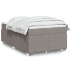 vidaXL Sommier à lattes de lit avec matelas taupe 120x190 cm tissu