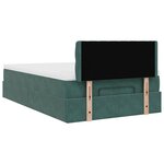 vidaXL Cadre de lit ottoman avec matelas vert foncé 120x200 cm velours
