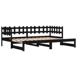 vidaXL Lit coulissant sans matelas noir 2x(80x200) cm Bois massif