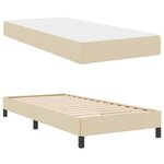 vidaXL Lit à ressorts avec matelas Crème 90 x 190 cm tissu