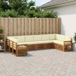vidaXL Ensemble de canapé d'angle avec coussin 7 Pièces Naturel et Crème