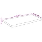 vidaXL Dessus de table 90x40x3 8 cm bord vivant bois massif manguier