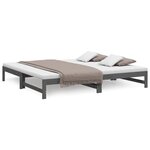 vidaXL Lit coulissant sans matelas gris 2x(100x200) cm