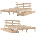 vidaXL Cadre de lit avec tiroirs sans matelas 120x190 cm