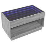 vidaXL Table basse avec LED infini sonoma gris 90x50x50 cm