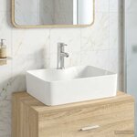 vidaXL Lavabo de salle de bains Chrome 48 5 x 37 5 x 13 cm métal