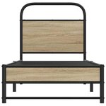 vidaXL Cadre de lit sans matelas chêne fumé 75x190cm bois d'ingénierie