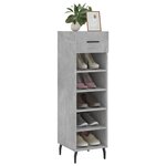 vidaXL Armoire à chaussures gris béton 30x35x105 cm bois d'ingénierie