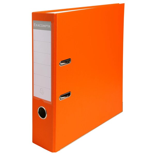 Classeur À Levier Polypropylène Dos De 75mm - Orange - X 20 - Exacompta