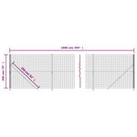 vidaXL Clôture en treillis métallique avec bride anthracite 2x10 m