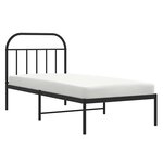 vidaXL Cadre de lit métal sans matelas avec tête de lit noir 90x200 cm