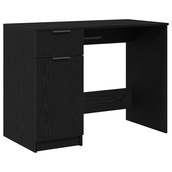 vidaXL Bureau avec porte Chêne noir 100 x 50 x 75 cm Bois d'ingénierie