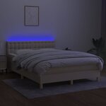 vidaXL Sommier à lattes de lit avec matelas LED Crème 140x200 cm Tissu