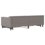 vidaXL Lit de jour avec gigogne et tiroirs taupe 90x200 cm tissu