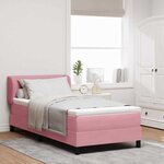 Lit Box Spring vidaXL avec Matelas Rose 80x200 cm en Velours