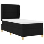Lit box spring vidaXL avec matelas Noir 80x200 cm Tissu