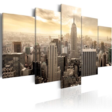 Tableau - new york et lever de soleil l x h en cm 200x100