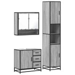 vidaXL Ensemble de meubles de salle de bain 3 Pièces Sonoma gris